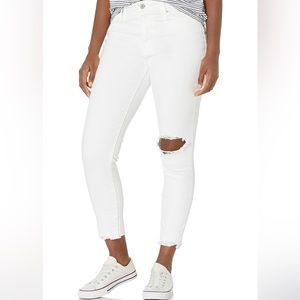 Levi's 721 High Rise Distressed Skinny Ankle in White